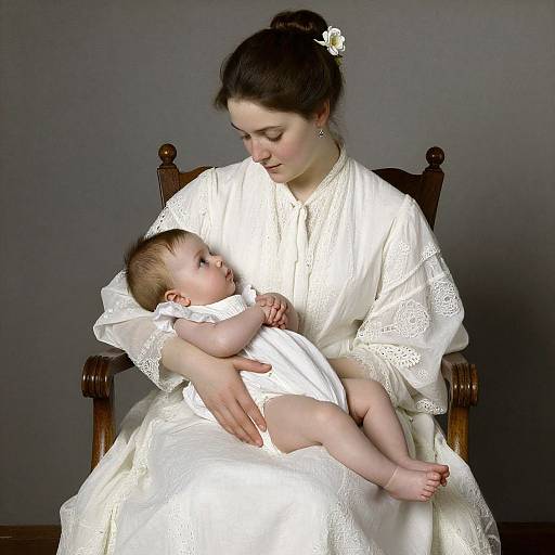 Tender Mother and Child Scene