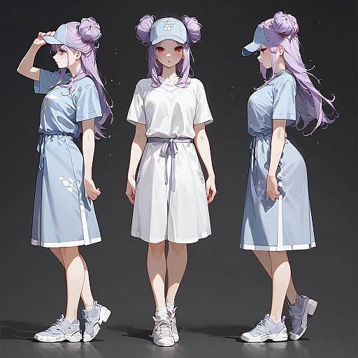 Character Turnaround: Athletic Korean Girl