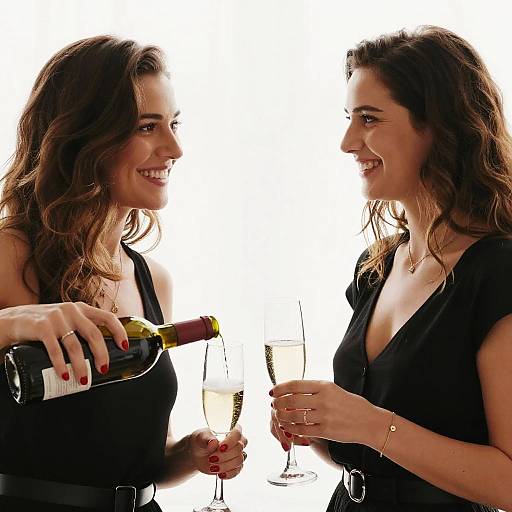 Two Women Toasting with Wine