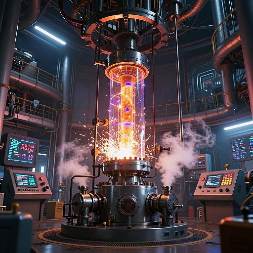 Cyberpunk Reactor in Futuristic Facility