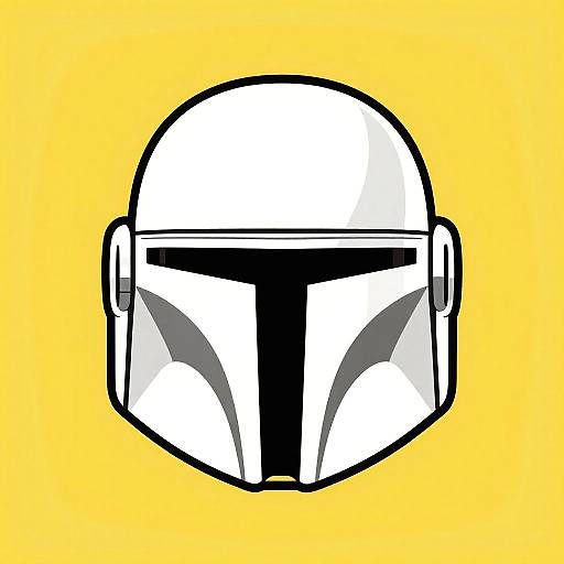 Minimalist Mandalorian Helmet Line Art