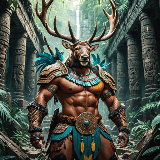 Armored Elk Warrior in Jungle Ruins Armored Elk Warrior in Jungle Ruins