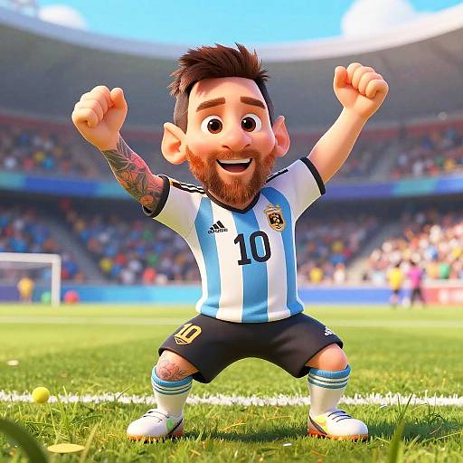 Joyful Messi Dance Cartoon
