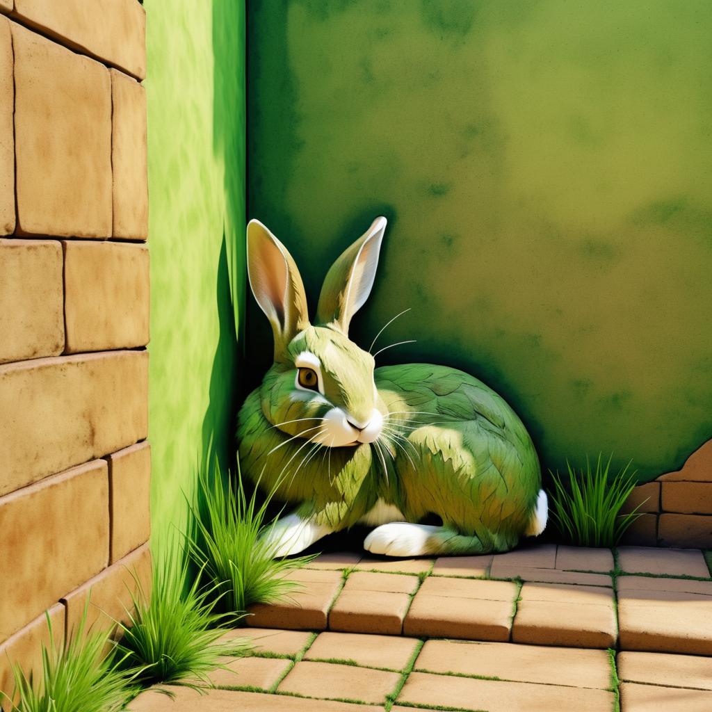 Curious Rabbit in Earthy Textures