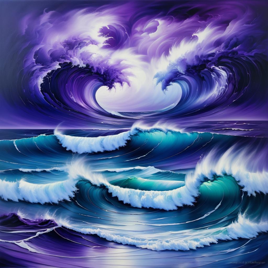 Stormy Sea with Violet Eyes Art