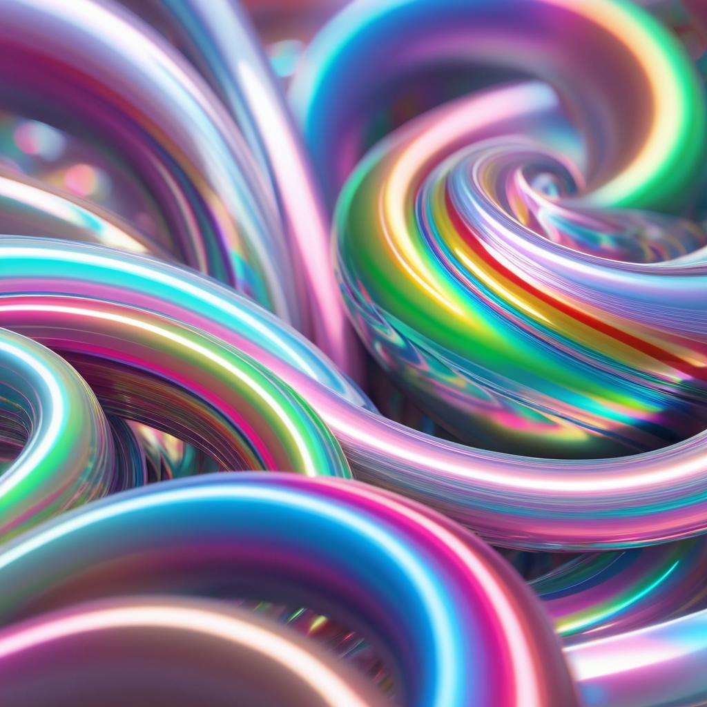 Colorful Candy Canes in Iridescent Fractals