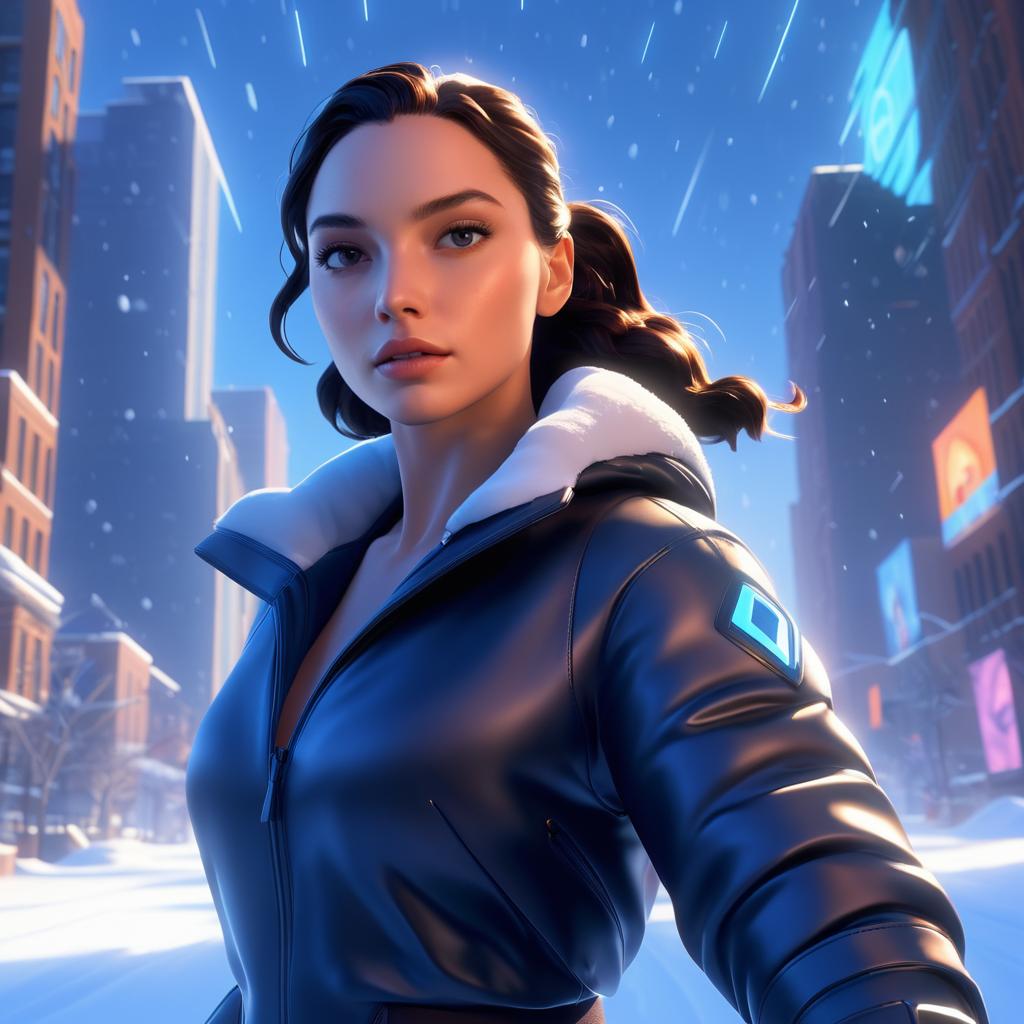 Gal Gadot Portrait in Blizzard Pixar Style