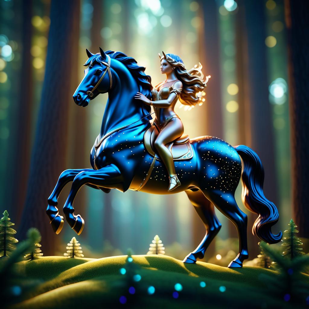 Enchanted Wooden Centaur in Forest