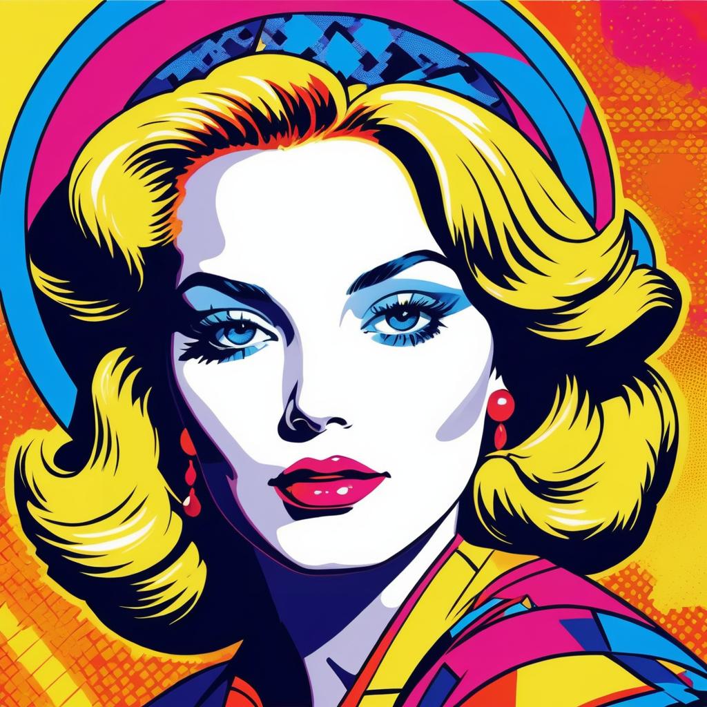 Vibrant Pop Art Madonna Portrait