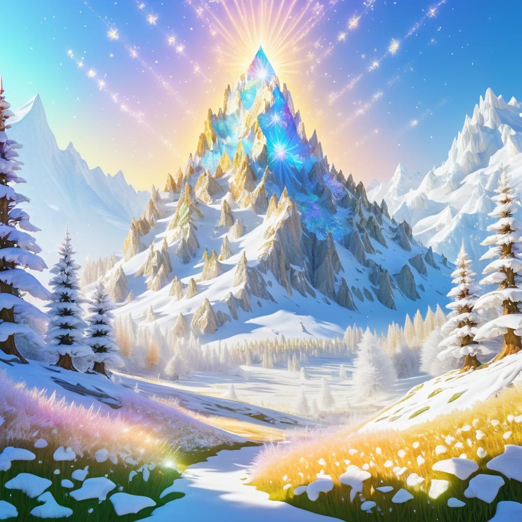 Ethereal Mountain in Radiant Meadow