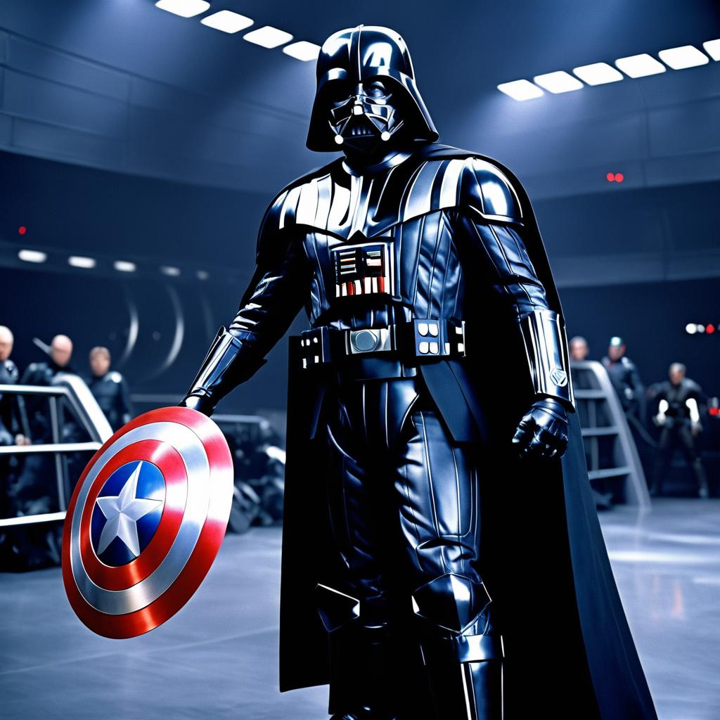 Darth Vader as Captain America Poster