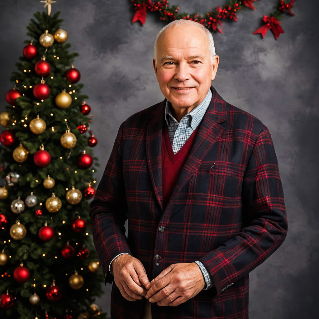 Festive Grandfather Photo Shoot in Studio