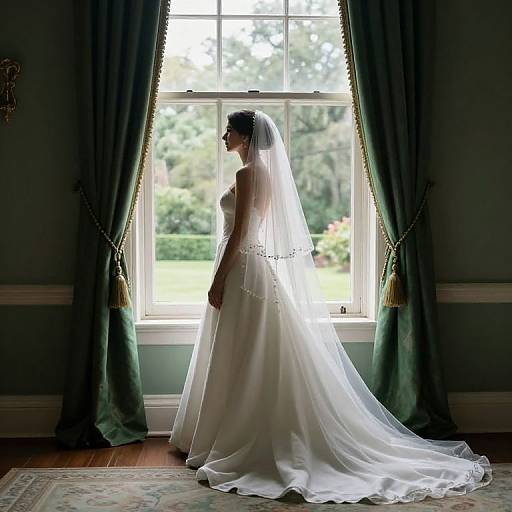 Graceful Bride by Window at Lowndes Grove
