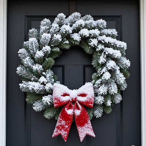 Frosty Christmas Wreath on Door