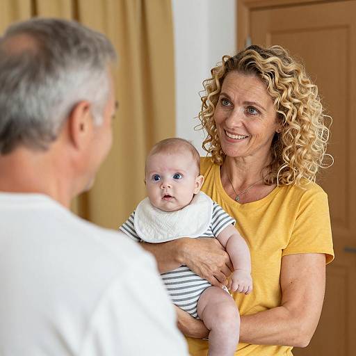 Family Moment in a Bright Room
