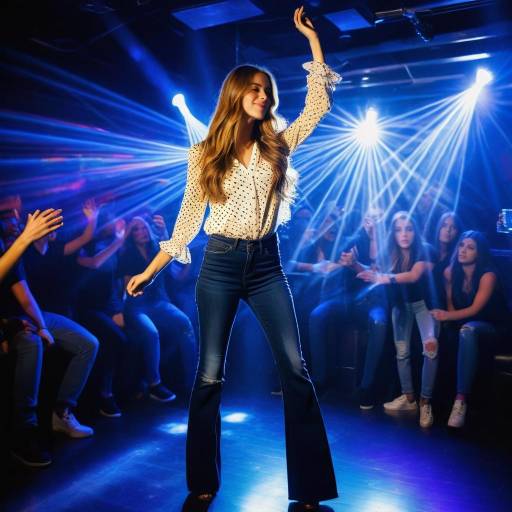 Dancing Young Woman in Vibrant Nightclub Dancing Young Woman in Vibrant Nightclub