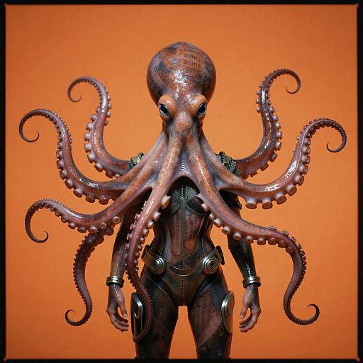 Surreal Octopus-Human Hybrid Portrait