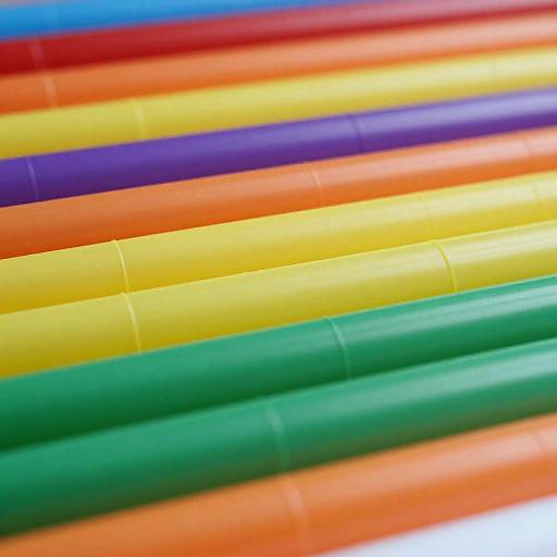 Vibrant Chaos of Colorful Plastic Tubes