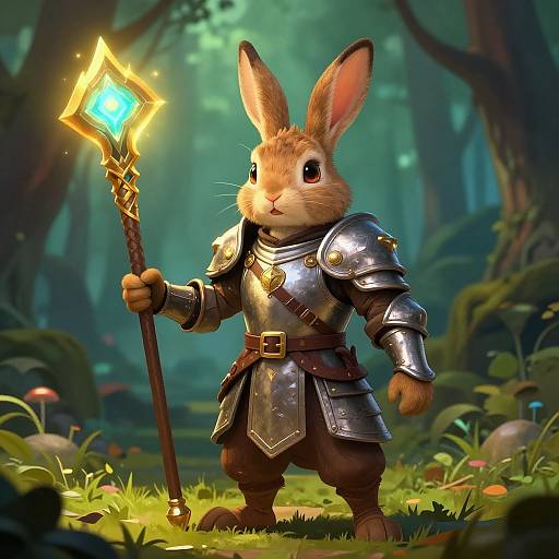 Anthropomorphic Rabbit Warrior in Armor