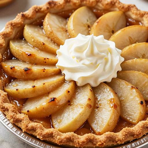 Caramelized Apple Pie with Whipped Cream