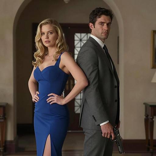 Dramatic Duo in a Dim Room