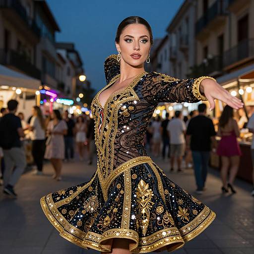 Elegant Latin Dance Costume Woman