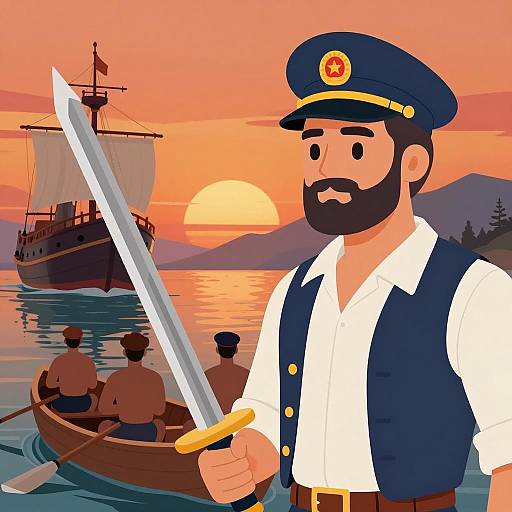 Adventurous Sailor at Sunset