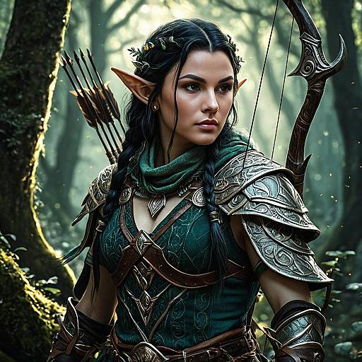 Mystical Forest Elf Archer Portrait