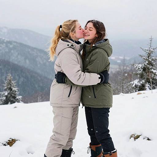 Tender Winter Mountain Embrace