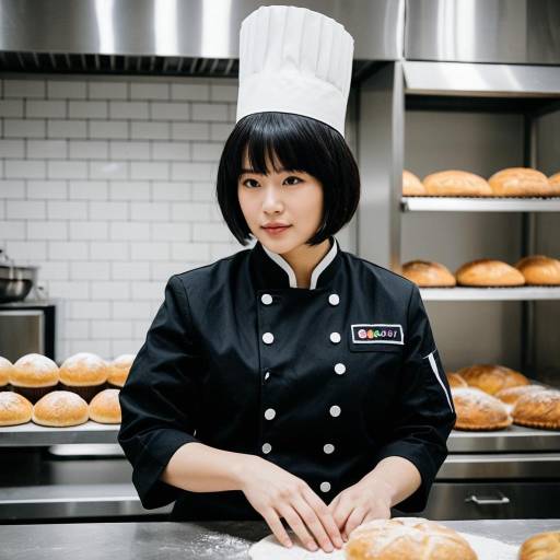 Cosplay Baker with Dark Hair and Jacket