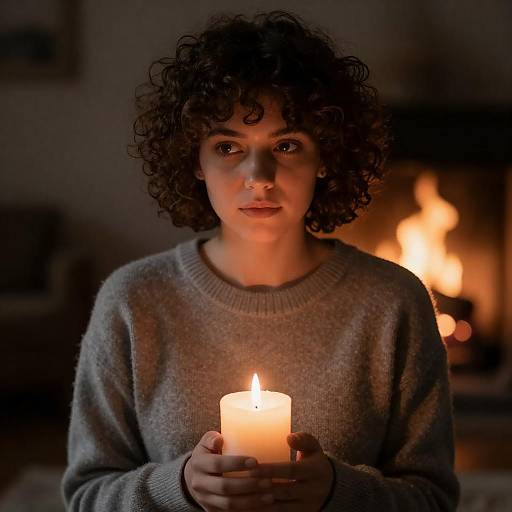 Serene Portrait in a Dim Room