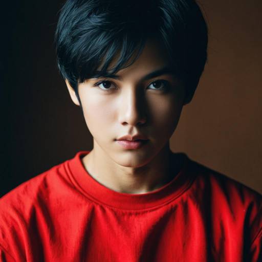 Young Man in Red Shirt Portrait
