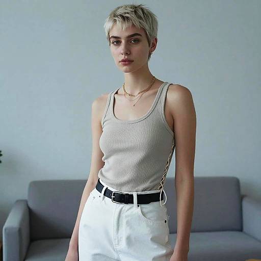 Chic Platinum Pixie Portrait