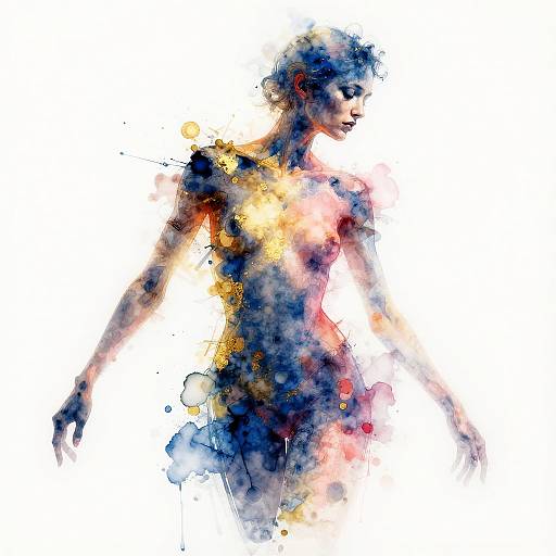 Abstract Elongated Figure with Glitch