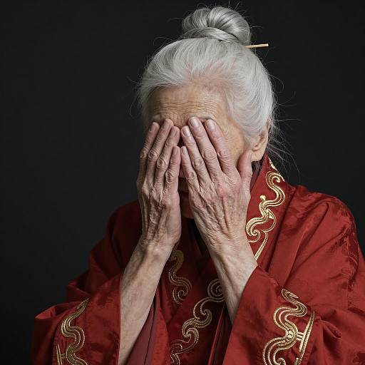 Mysterious Woman in Red Robe