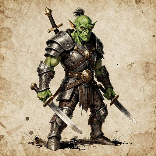 Battle-Scarred Goblin Warrior Illustration