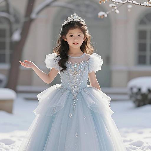 Whimsical Princess in Winter Wonderland