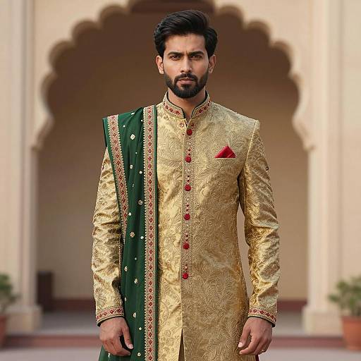 Elegant South Indian Engagement Attire