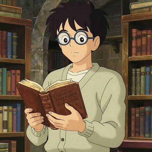 Wise Librarian in Stone Library