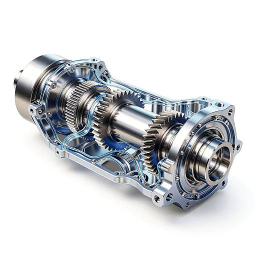 Realistic Car Transmission Cross-Section