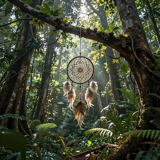 Sunlit Dream Catcher in Jungle