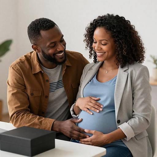 Happy African Couple Expecting Baby