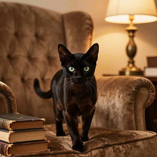 Jet-Black Bombay Kitten in Vintage Nook