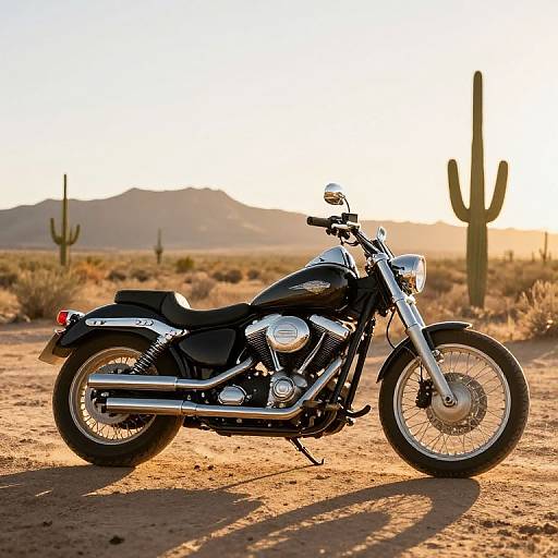 Vintage Cruiser Motorcycle at Golden Hour