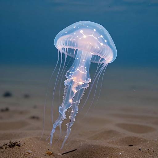Ethereal Jellyfish Above Desert