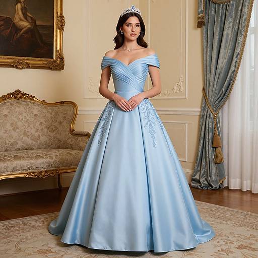 Royal Princess in Blue Gown