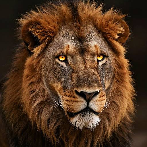 Fantasy Lion with Glowing Eyes