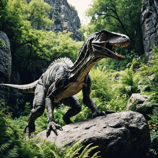 Epic Velociraptor Rock Formation Artwork