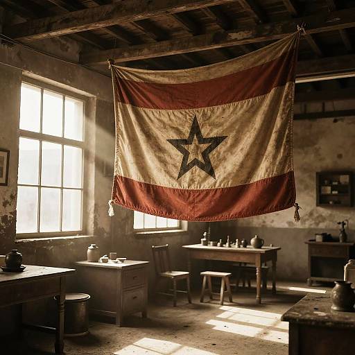 Vintage Bendera in Rustic Warehouse