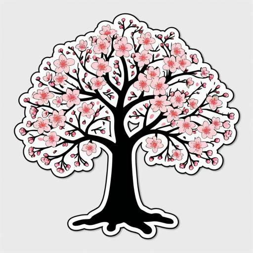 Cherry Blossom Tree Sticker Design